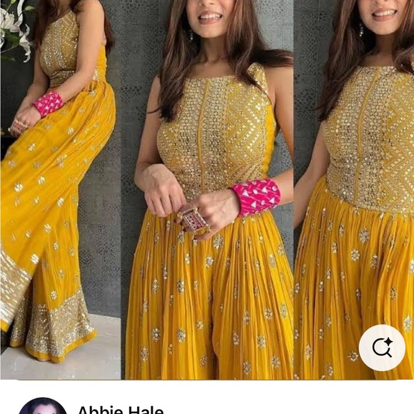 Yellow/Gold Designer Women's Jumpsuit for Haldi - Picture 2 of 5